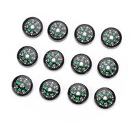 Mini brújula de bolsillo, 12 unidades, de plástico, relleno de aceite, para senderismo y camping, 20 x 5 mm, portátil