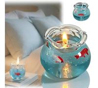 Mini Bubble Fish Tank Candle,Cute Decorative Mini Floating Fish Tank Candle,Fish Tank Scented Candle,Ocean Theme Aesthetic Decorative Candles,Party Favors for Room Bedroom Desktop (1)