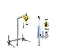 Mini C portátil para instalación de aire acondicionado, herramienta con gancho de elevación y cabrestante de mano, diseño plegable, incluye cuerda de 15 m para un fácil manejo