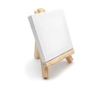 Mini caballete de madera con lienzo 8 x 8 cm - Juego para pintura y decoración - Ideal para pintar mini cuadros o marcadores de posición - Perfecto para bodas, fiestas y eventos creativos