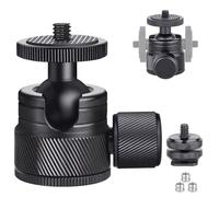 Mini Cabeza de Bola, ARTCISE Mini Cabeza de Bola de trípode de Metal con Soporte de Zapata extraíble de 1/4 para cámara, DSLR, trípode, Monitor, luz, Carga máxima de 3 kg