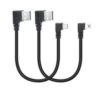 Mini cable usb corto de 10 pulgadas, 90 grados, USB 2.0 A, conector en ángulo recto a mini USB, para carga y sincronización de datos de GPS, cámara digital, disco duro, etc.