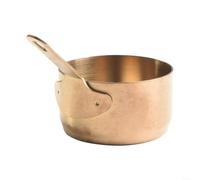 Mini cacerola de acero inoxidable de 100 ml con borde liso y agujero para colgar, adecuada para hacer café, calentar leche y cocinar salsas (bronce S)