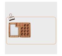 Mini caja de acuarela portátil 11 rejillas, color nogal, ideal for viajes, for pintar y dibujar Para Gouache, Acuarela y óleo(A-2pcs)