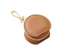Mini caja de almacenamiento joyería portátil, organizador anillos y pendientes, bolsa cuero impermeable for viaje, 5 uds Para Viajes Y Vacaciones(Brown)