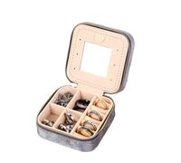 Mini caja de almacenamiento joyería terciopelo multifunción, estuche exposición con espejo, 1 ud Para Schmuck(Color4)