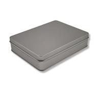 Mini caja de bombones clásica en blanco, para caramelos, especias, minilata para pequeños utensilios, volumen aprox. 0,65 l, dimensiones 15,6 x 12,0 x 3,0 cm (largo x ancho x alto)