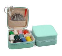 Mini Caja de Costura, Costurero Portátil, Set de Costura, Costurero Completo, Costurero Magnético, Caja de Costura Con Alfiletero Agujas Hilos, (Turquesa)