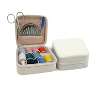 Mini Caja de Costura, Costurero Portátil, Set de Costura, Costurero Completo, Costurero Magnético, Caja de Costura Con Alfiletero Agujas Hilos, (Crema)