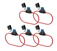Mini Caja de fusibles Impermeable for Coche, Adaptador de Cuchilla a Prueba de Salpicaduras, 12V, 30A, Interruptor de Corte en línea, a Prueba de Humedad, 5/10 Uds.(5Pcs 14AWG)