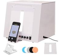 Mini caja de luz para estudio fotográfico con tocadiscos inteligente, tienda de campaña LED regulable para joyas, artículos pequeños