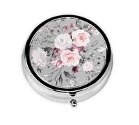 Mini caja de medicina con diseño de flores y plantas, organizador portátil de bolsillo para medicinas