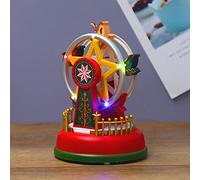 Mini Caja de Música Navideña, Carrusel de Música Luminosa, Noria, de Navidad Animado, Decoración de Escritorio Romántica (A)