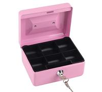 Mini Caja de Seguridad Portátil Pequeña con Cerradura para Efectivo, Cerradura con Llave de Acero, Almacenamiento de Joyas con 6 Compartimentos para Viaje en Casa y Oficina