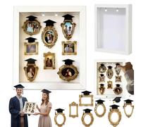 Mini caja de silueta de museo, celebra tus recuerdos únicos con estilo con marcos y figuras doradas, marco de exhibición de fotos personalizado, caja de fotos personalizada para fotos familiares