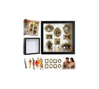 Mini caja de silueta de museo DIY - Celebrate Your Unique Memories en estilo, kit de marco de caja de sombra con minimarcos dorados y figuras, kit de pantalla de memoria creativa, minipantalla para