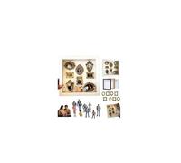 Mini Caja De Silueta De Museo For Bricolaje, 8 Marcos Dorados Y 10 Figuras En Kit De Marco De Caja De Sombra For El Día De San Valentín/Aniversario De Boda(White)