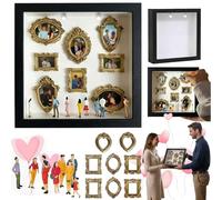 Mini caja de silueta de museo, kit de marco de caja de sombra con mini marcos y figuras, celebra tus recuerdos únicos con estilo, marco de exhibición de recuerdos familiares para aniversario, boda