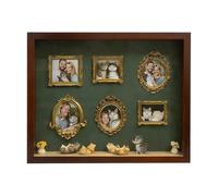 Mini Caja de Silueta de Museo Mini Caja de Sombra con Marco exhibición Silueta, Museo Artesanal luz, Kit Estuche exposición Fotos Memoria Familiar(Brown,3XL)