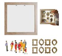 Mini Caja de Silueta de Museo para Bricolaje, celebra Tus Recuerdos únicos con Estilo con Mini Marcos y Figuras Doradas, Vitrina Personalizada Paras Fotos Familiares, Regalos para Hombres y Mujeres