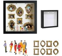 Mini caja de siluetas de bricolaje, kit de marco de caja de sombra mejorado con museo y figuras en miniatura, celebra tus recuerdos únicos con estilo, para el día de San Valentín y aniversario, boda