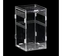 Mini Caja de Terrario Reptiles,Reptil Acrílico Transparente Terrarios,Caja de Alimentación de Insectos para Araña,Rana,Escorpión,Caracol,Lagarto,360 Grados Transparencia con Poros Vacíos