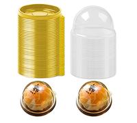 Mini caja para tartas, contenedor para cupcakes, cajas para magdalenas, soporte individual para magdalenas, recipientes individuales para cupcakes (dorado, 50 unidades)