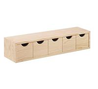 Mini cajonera de madera con cinco cajones 12x57x13cm