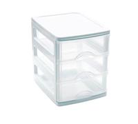 Mini Cajonera de plástico 3 cajones - Blanco 17x13,5x16,5 cm