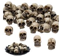 Mini Calaveras Decorativas, 20 Piezas Mini Cabezas de Plástico del Cráneo, Pequeñas Cabezas de Esqueletos Falsas, Mi-ni Calaveras para Halloween, Figurita Mi-ni Calavera Decoraciones para Jarrones de