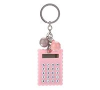 Mini calculadora con Hebilla de Llave Calculadora de Llavero portátil de Estilo Cute Cookies Calculadora de Bolsillo de Color Caramelo(Rosado)