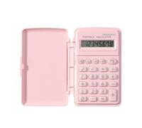Mini Calculator - Pocket Size Calculation Tool | 10x6cm ABS Portable Device with Protective Lid, Button Battery Powered Math Gadget for Students Teachers Office Business Professionals