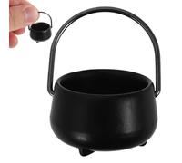 Mini caldero 0.8 '' Cauldron de Halloween con Mango 1:12 Accesorios de casa de muñecas Mini Halloween Dollhouse de Halloween de Halloween Caudron Solo