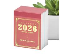 Mini calendario 2026 arrancable, calendario diario de 365 días con papel fuerte, planificador de escritorio para planificación, citas, escuela, oficina