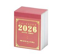Mini calendario 2026, planificador diario de 365 días de papel grueso para arrancar y calendario de escritorio compacto para planificar citas, hogar, escuela, oficina, aula, viajes, Navidad, Año Nuevo