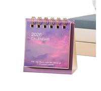 Mini calendario de escritorio 2026 (Jun 2025-Dic 2026) - Lindo calendario de hojas móviles en pies de mesa | Planificador mensual compacto con encuadernación de metálico | Decoración de
