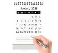 Mini Calendario de Escritorio - Enero 2026 - Junio 2027 Planificador Mensual | Calendario Del Año | Para Amigos, Familia, Estudiantes, Maestros, Hogar, Interior, Escuela, Oficina