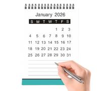 Mini calendario de escritorio para 2026 - Enero de 2026 a junio de 2027 - Agenda diaria - Para familia, amigos, estudiantes, profesores, hogar, interior, escuela, oficina y