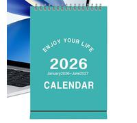 Mini calendario de escritorio, planificador de enero de 2026 a junio de 2027, calendario para planificar | Para , estudiantes, profesores, hogar, interior, escuela, oficina, escritorio