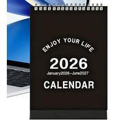 Mini calendario de mesa 2026 planificador mensual de enero de 2026 a junio de 2027 - calendario anual compacto con clara panorámica mensual, diseño práctico para la organización diaria y el plan