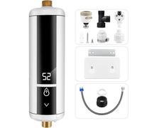 Mini calentador de agua instantáneo de 220 V 3500 W con indicador de temperatura. Calentador de agua compacto para usar debajo del fregadero, en la cocina o en el baño con indicador de temperatura