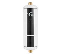 Mini calentador de agua instantáneo electrónico instantáneo, 5500 W, 30-52 °C, sin depósito, para baño, cocina, IPX4, color blanco