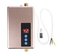 Mini Calentador de Agua Instantáneo, Múltiples Medidas de Seguridad de Calentador de Agua Instantáneo Suministro de Agua Caliente para Refrigeración Temperatura Máxima 55?C, 220V 5.5KW(Oro)