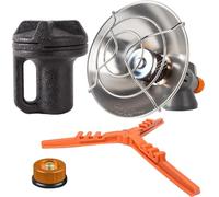 Mini calentador radiante de propano a prueba viento, tanque, estufa queroseno acero inoxidable, for acampar, pescar y más