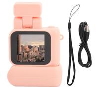 Mini cámara con pantalla HD 1080p retro ultra compacta con luz flash y base de batería, cámara digital para estudiantes, videocámara pequeña