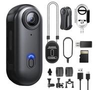 Mini cámara corporal 4K HD, cámara corporal de acción portátil, tamaño del pulgar, cámara de grabación manos libres, cámara de acción de bolsillo con soporte en cualquier lugar para el trabajo, viajes