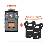 Mini cámara corporal con vídeo Cámara de policía GPS HD de 1512P, cámara desgastada con batería de 3500mAh, DVR impermeable con botón REC frontal de grabación de Audio(64GB,Cam and Magnet Mount)