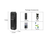 Mini cámara corporal, Mini cámara HD 1080P, grabadora de vídeo Digital pequeña portátil, cámara corporal de policía, videocámara en miniatura de visión nocturna infrarroja para pasear mascotas, trabaj