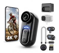 Mini cámara de acción 4K con estabilización de imagen de seis ejes grabación de audio y video - Cámaras Pov de tamaño pulgar de 128 G - Videocámara magnética portátil portátil para el trabajo, viajes