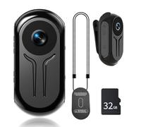 Mini cámara de acción portátil con audio y grabación de video, tamaño de pulgar de 32 G, manos libres, clip trasero magnético, videocámara portátil para el trabajo, viajes, caminatas de mascotas